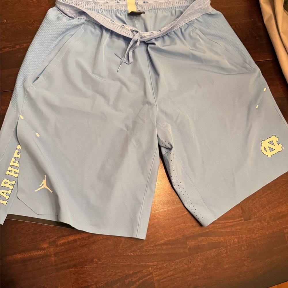 UNC Tarheels- Jordan Blue Athletic Shorts with Elastic Waistband